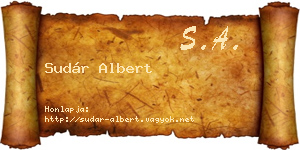 Sudár Albert névjegykártya